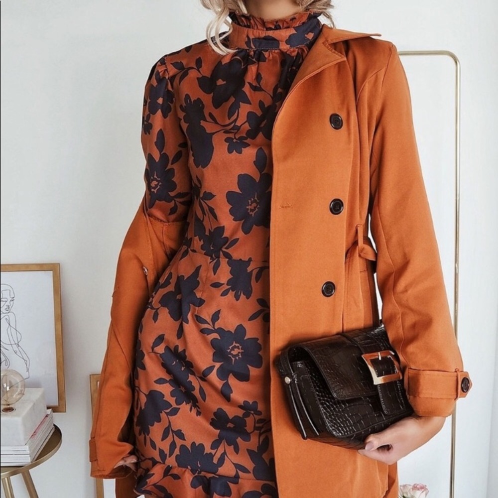 Orange and blue dress
